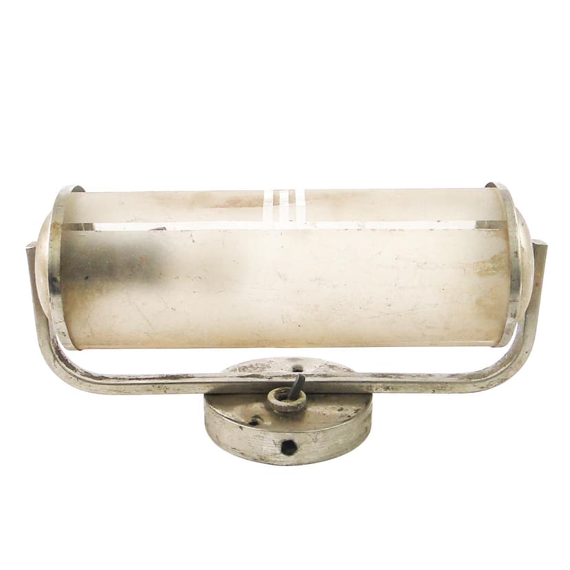 Art Deco wall sconce, chrome-plated brass, Czechoslovakia, 1950s.