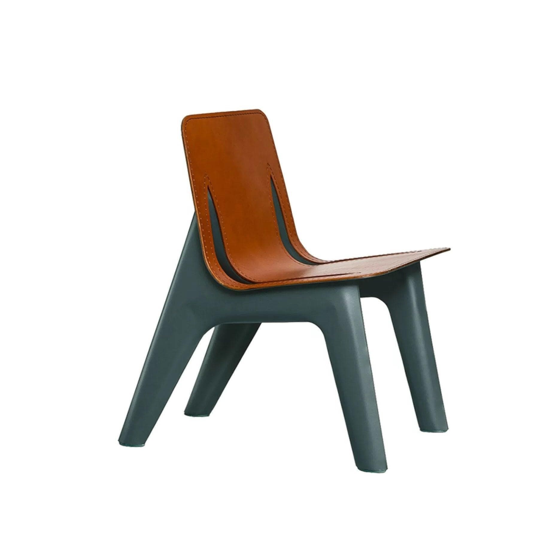 Chair J-CHAIR cognac leather, grey-blue, Zieta Studio - 111119