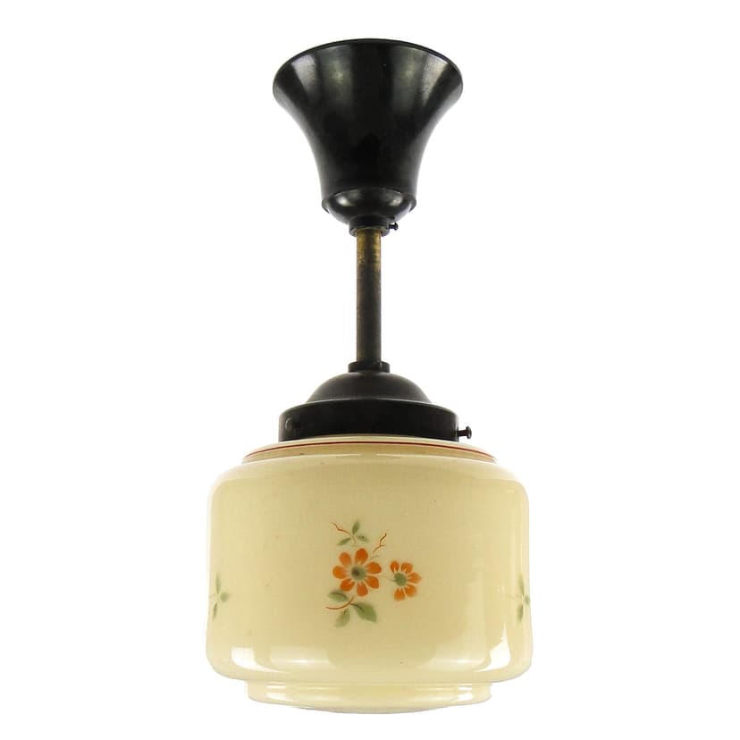 Lampa sufitowa Art Deco, szkło dwuwarstwowe, Niemcy, lata 30.