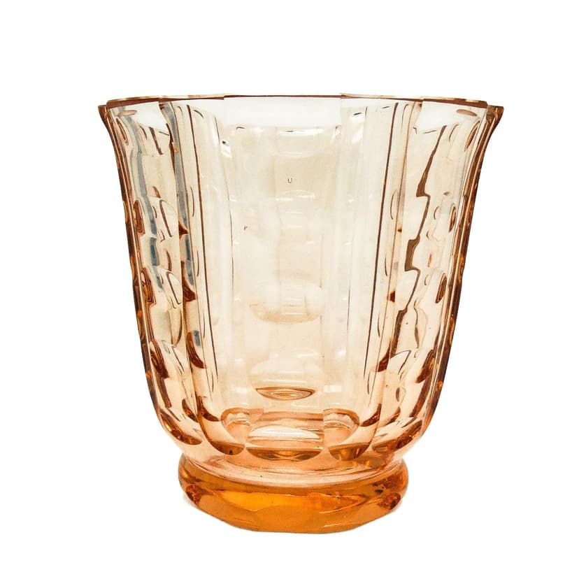 Wazon Art Deco, kryształ, Bohemia, Czechosłowacja, lata 30.