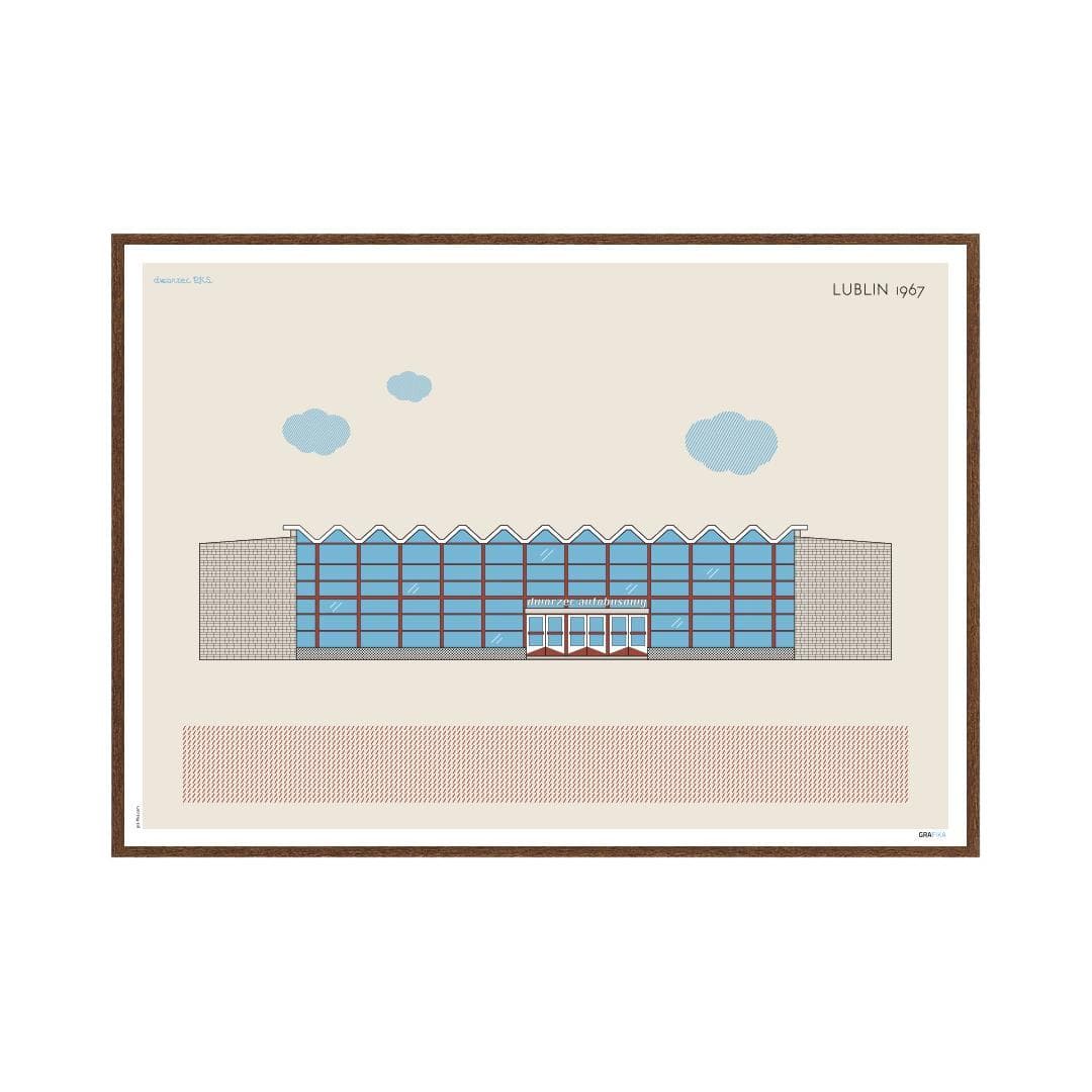 Plakat Dworzec PKS / Lublin 70x50, aut. K. Jasińska, GRA-FIKA - 124310