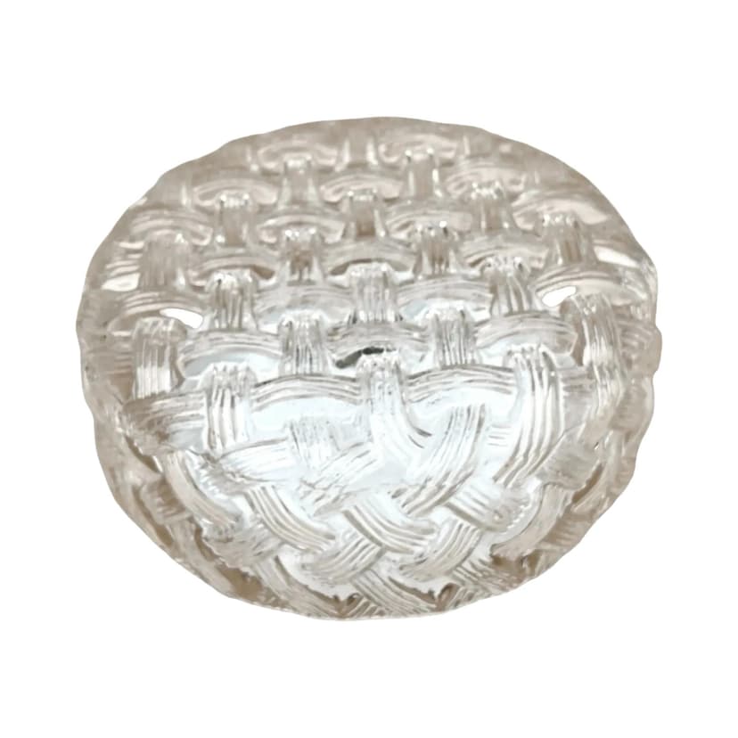 Plafon okrągły, szkło transparent, Niemcy, lata 70.