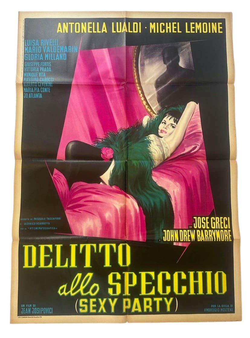 Movie poster Crime in the Mirror, 140x100 cm, multicolor paper, Italy, 1960s.
