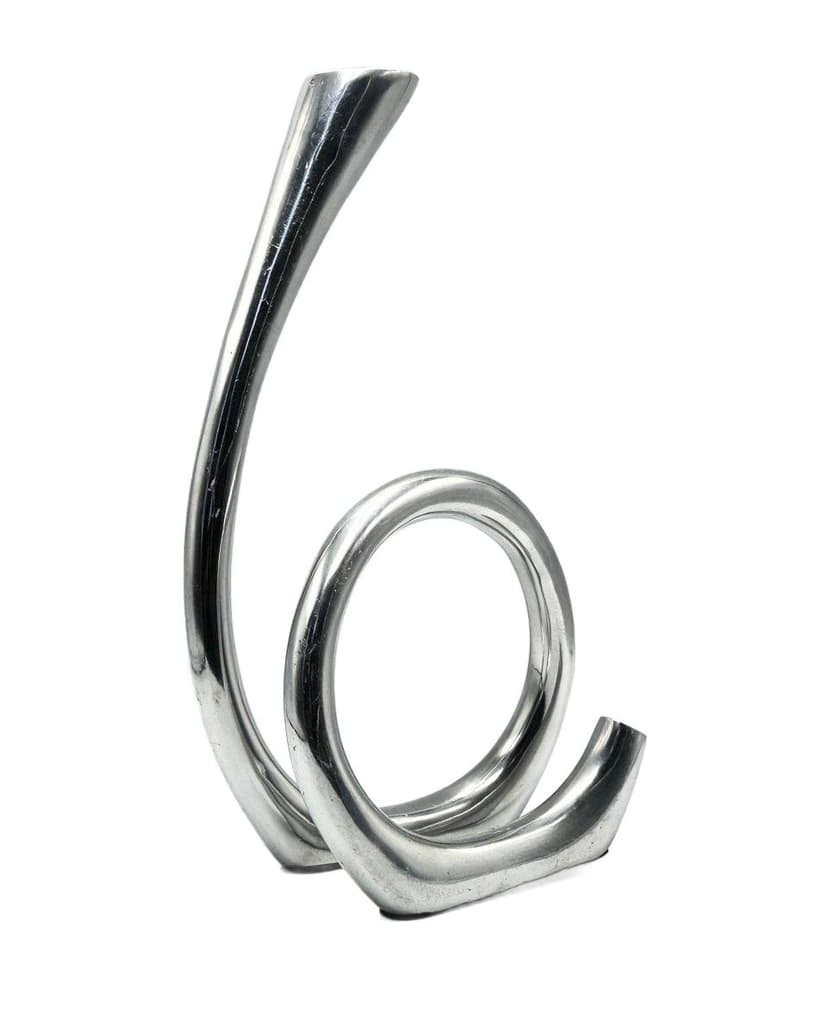 Świecznik Curly, srebrny, aluminium, Holandia, lata 80.