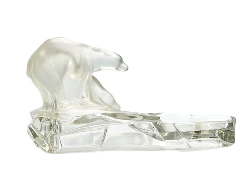 Popielniczka Art Deco, transparent, szkło, Czechy, lata 30.