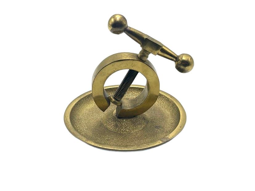 Dziadek do orzechów Art déco, mosiądz złoty, Polska, lata 40.