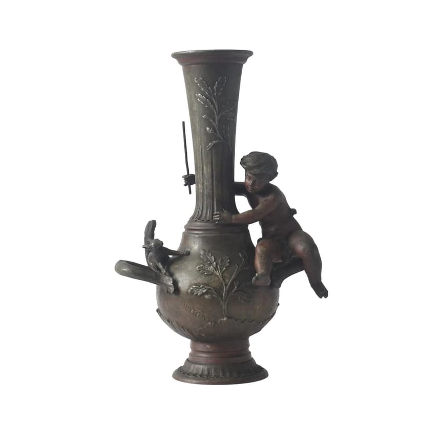 Wazon, brązowy, metal, proj. E. Ferrand, Francja, początek XX w.