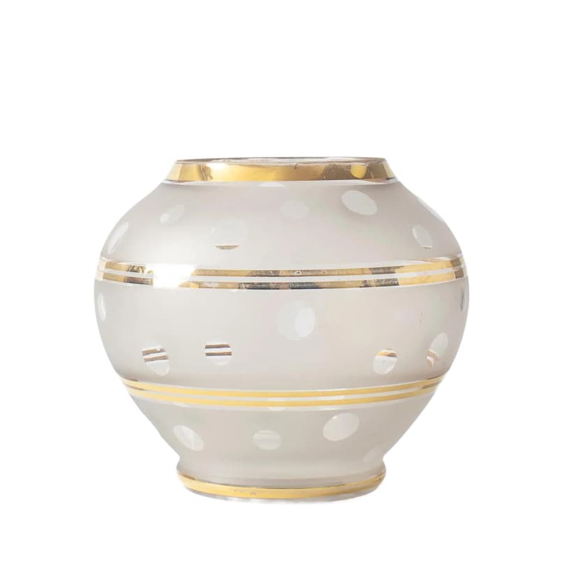 Wazon art déco, szkło biel kości słoniowej, De Rupel, Belgia, lata 40.