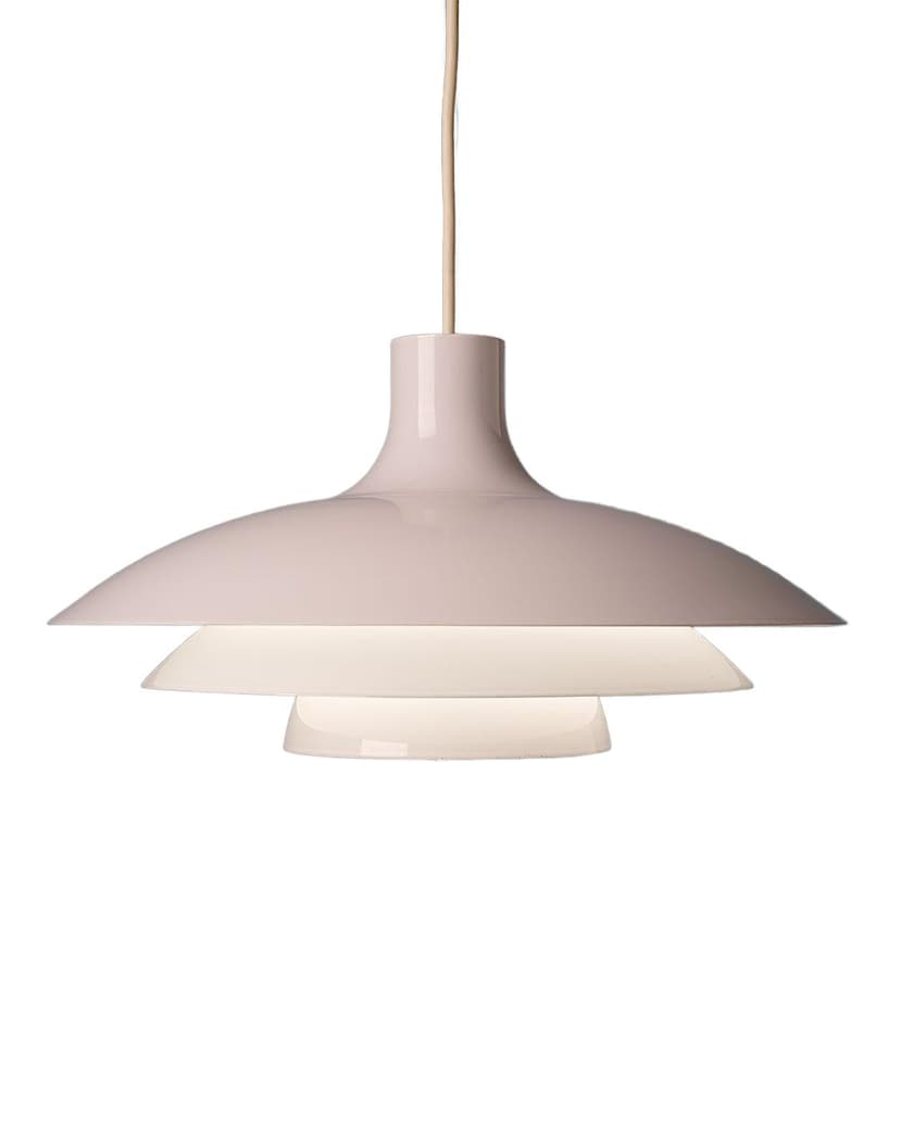 Lampa talerzowa, biała, metal, Dania, lata 60.