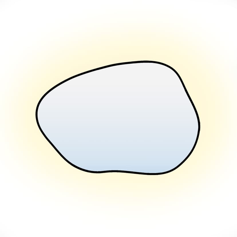 Lustro nieregularne, Tiny Border Stain I, 50x36 cm, czarne, barwa ciepła, Baltica