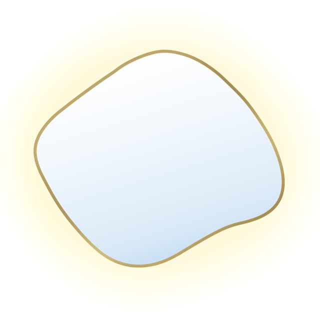 Irregular mirror Tiny Border Stain III 80x70 cm, gold, warm light, Baltica - DIMENSION