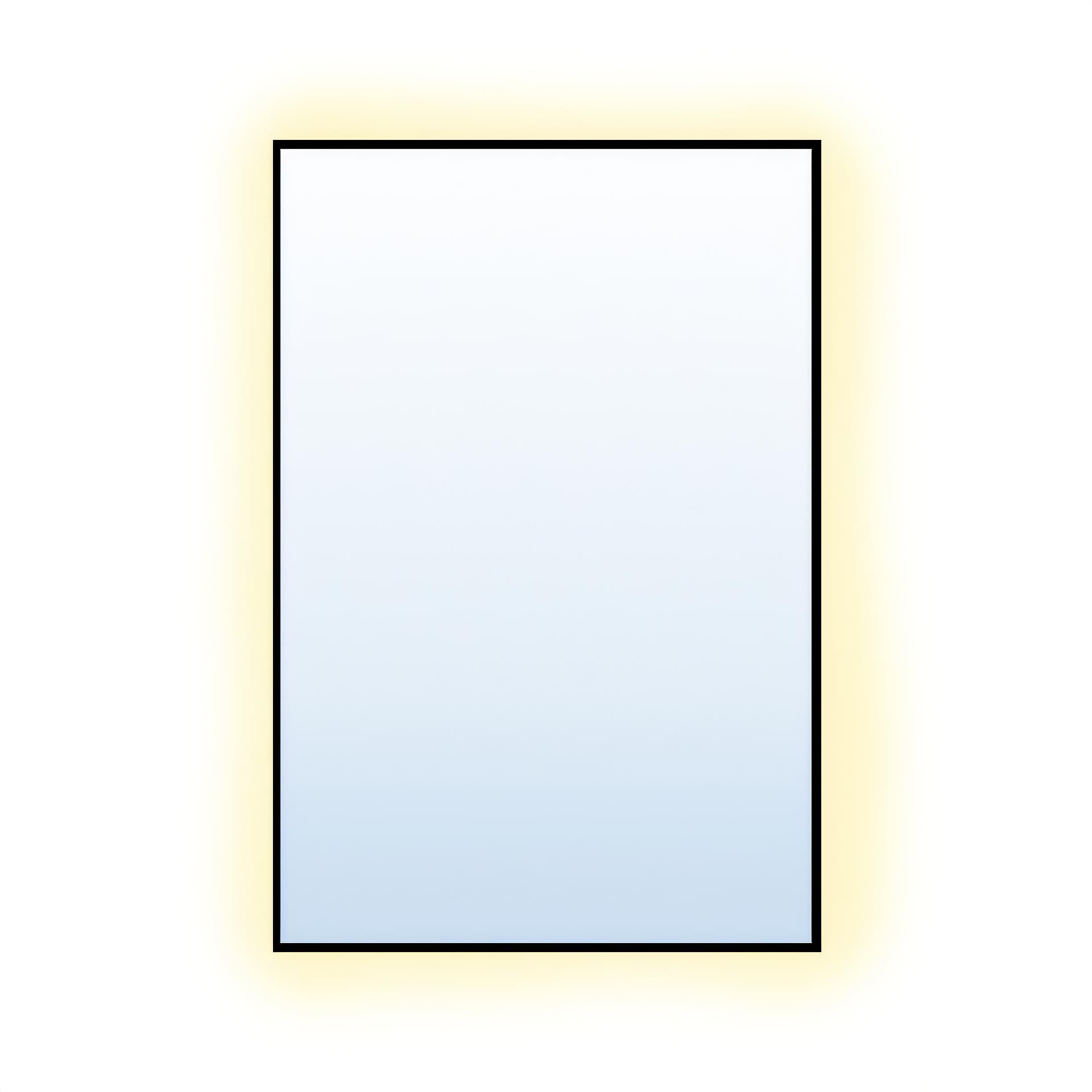 Rectangular mirror Tiny Border Straight 90x60 cm, black, warm light, Baltica