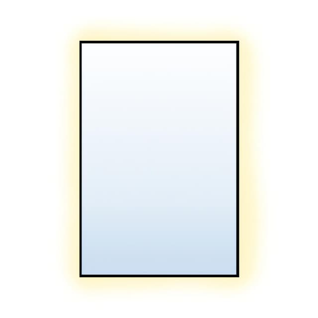 Rectangular mirror Tiny Border Straight 90x60 cm, black, warm light, Baltica - DIMENSION