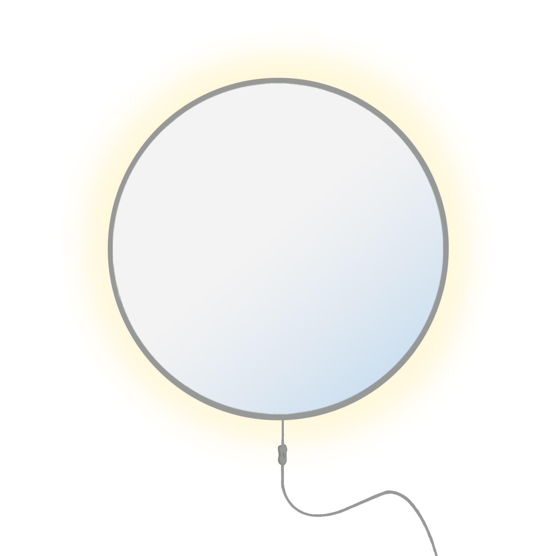 Round mirror Tiny Border Electra fi 100 cm, silver, warm light, Baltica