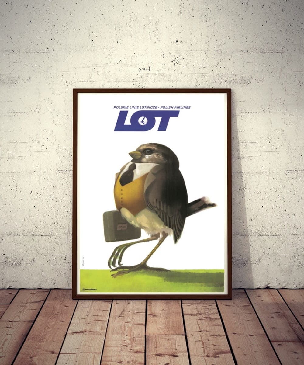 Plakat reklamowy Polskie Linie Lotnicze LOT 97,5x67,5 cm, aut. J. Stanny, Polska Szkoła Plakatu - 177513