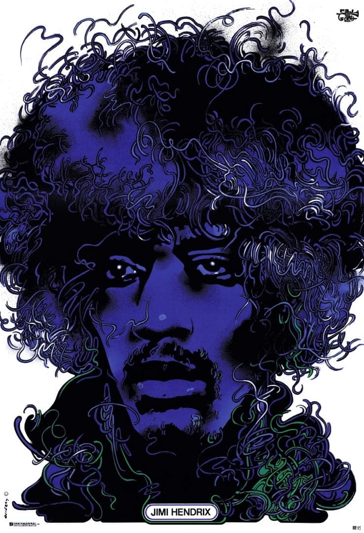 Poster Jimi Hendrix 97.6x67 cm, by W. Świerzy, Polska Szkoła Plakatu