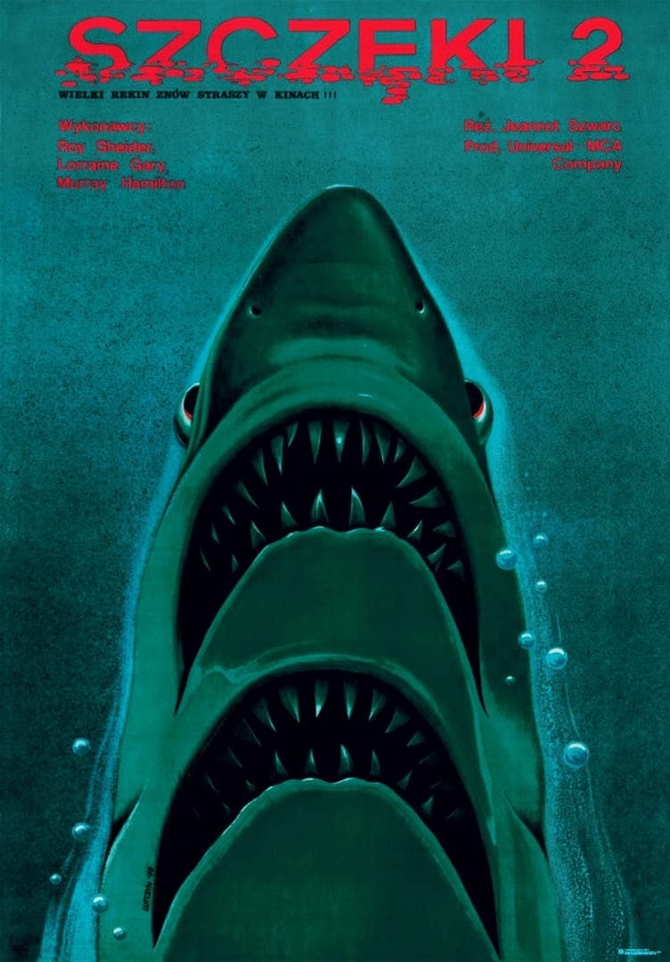 Film poster Jaws 2 97x67.4 cm, by E. Lutczyn, Polska Szkoła Plakatu