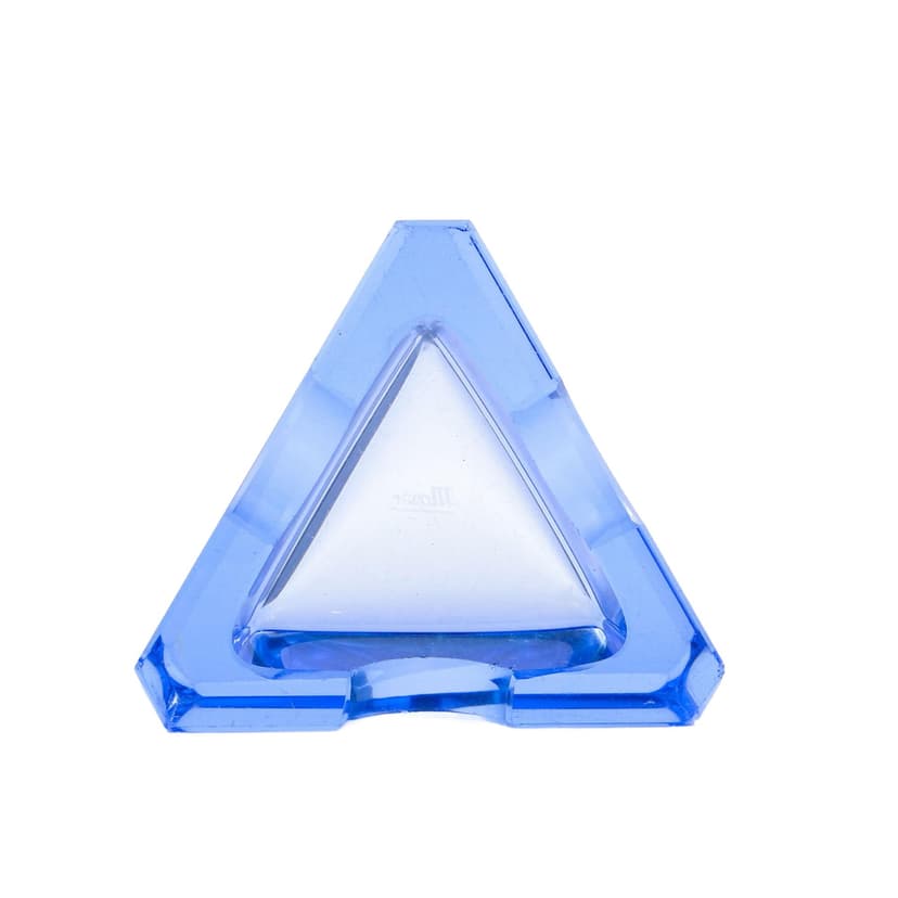 Popielniczka Art déco, kryształ niebieski, Czechy, lata 30.