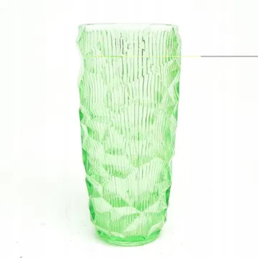 Wazon Okulus, Mid-century modern, szkło turkusowe, Ząbkowice, Polska, lata 70.