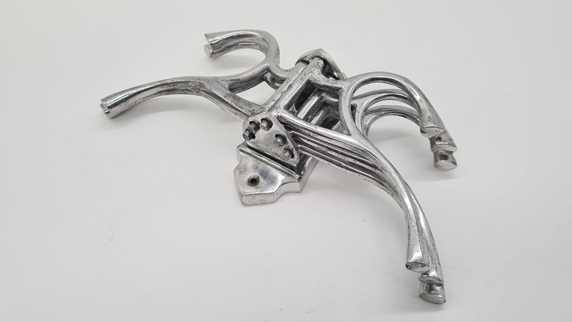 Vintage wieszak ścienny z aluminium | regulowane ramiona | styl industrial / mid-century - 185824