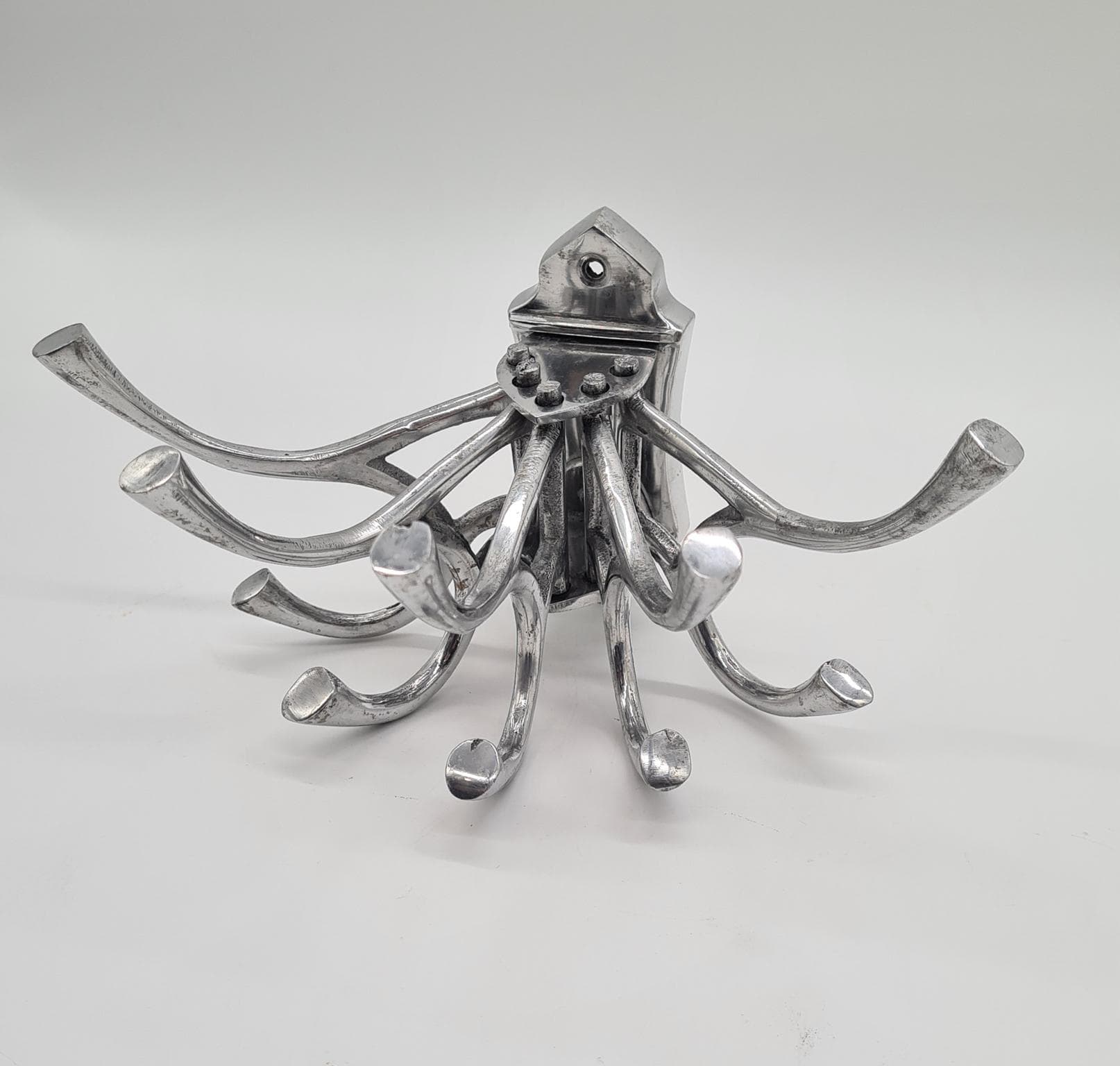 Vintage wieszak ścienny z aluminium | regulowane ramiona | styl industrial / mid-century - 185827