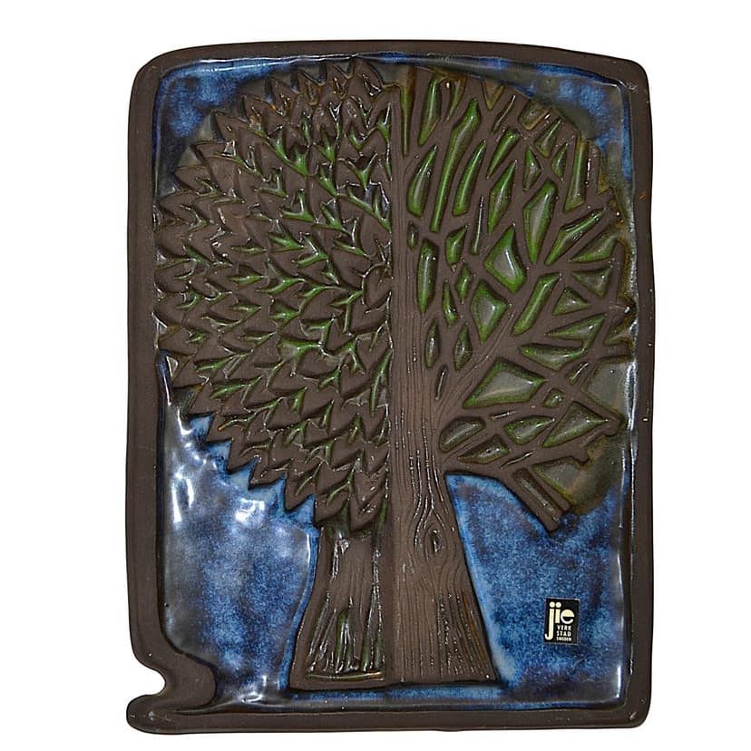 Wall Plaque, brown ceramic, Sweden, 1960s