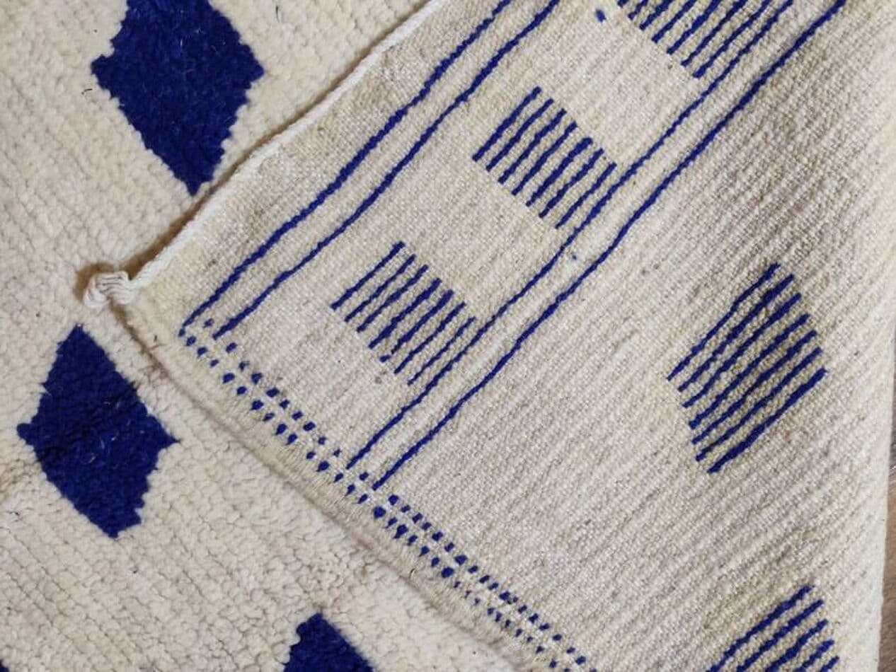 Handwoven rug 150x250 cm, wool, blue, Morocco - 200157