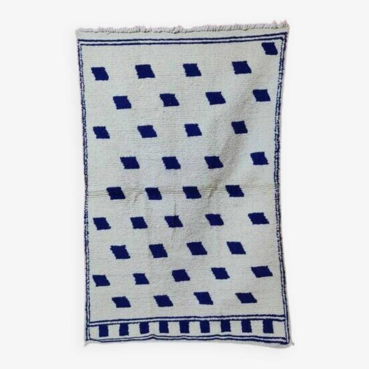Handwoven rug 150x250 cm, wool, blue, Morocco - 200152