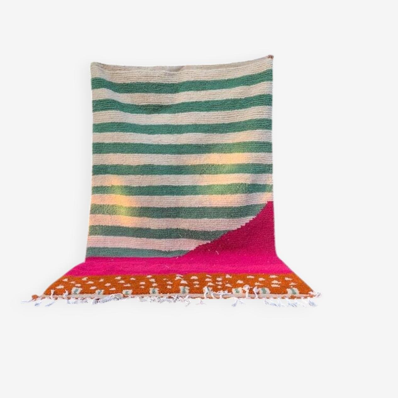 Handwoven rug 150x250 cm, wool, multicolor, Morocco - 200126