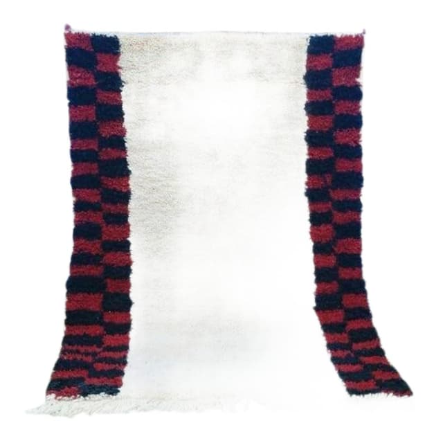 Handwoven rug 150x250 cm, wool, cream, red, black, Morocco - DIMENSION