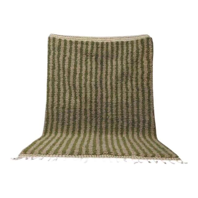 Handwoven rug 250x150 cm, wool, green, beige, Morocco - DIMENSION