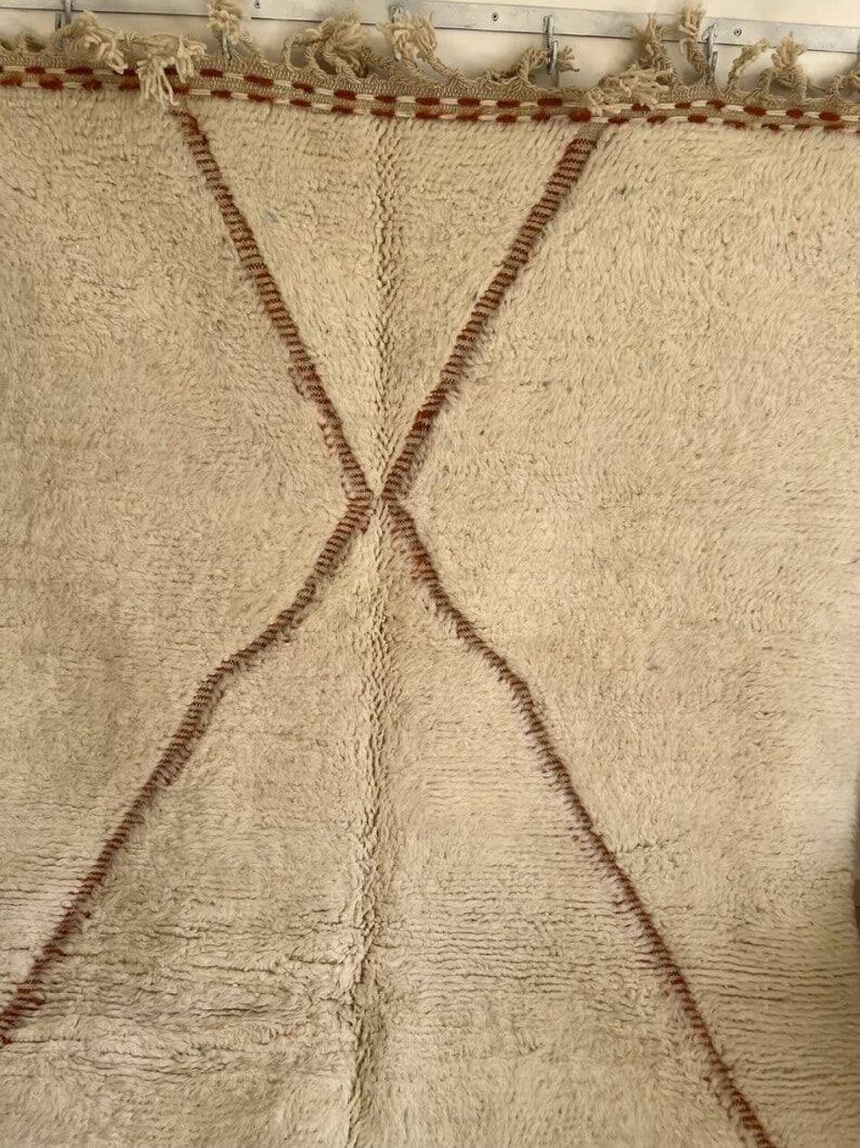 Ręcznie tkany dywan 250x150 cm, wełna, beżowy, Maroko - 198597