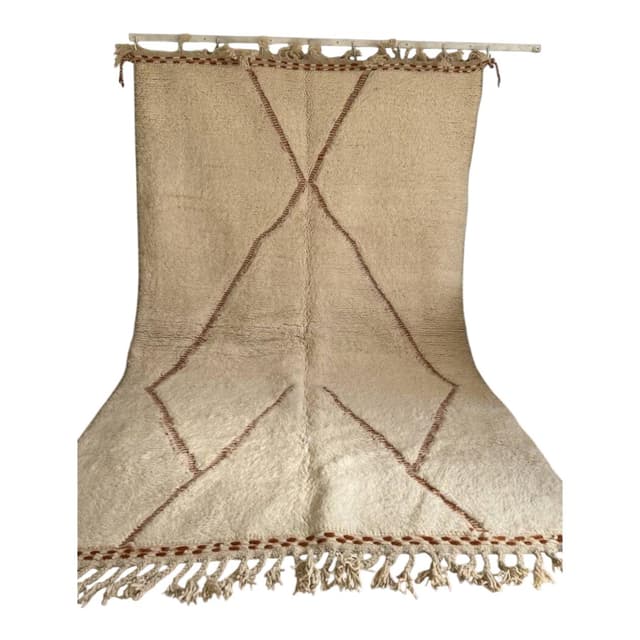 Ręcznie tkany dywan 250x150 cm, wełna, beżowy, Maroko - WYMIARY