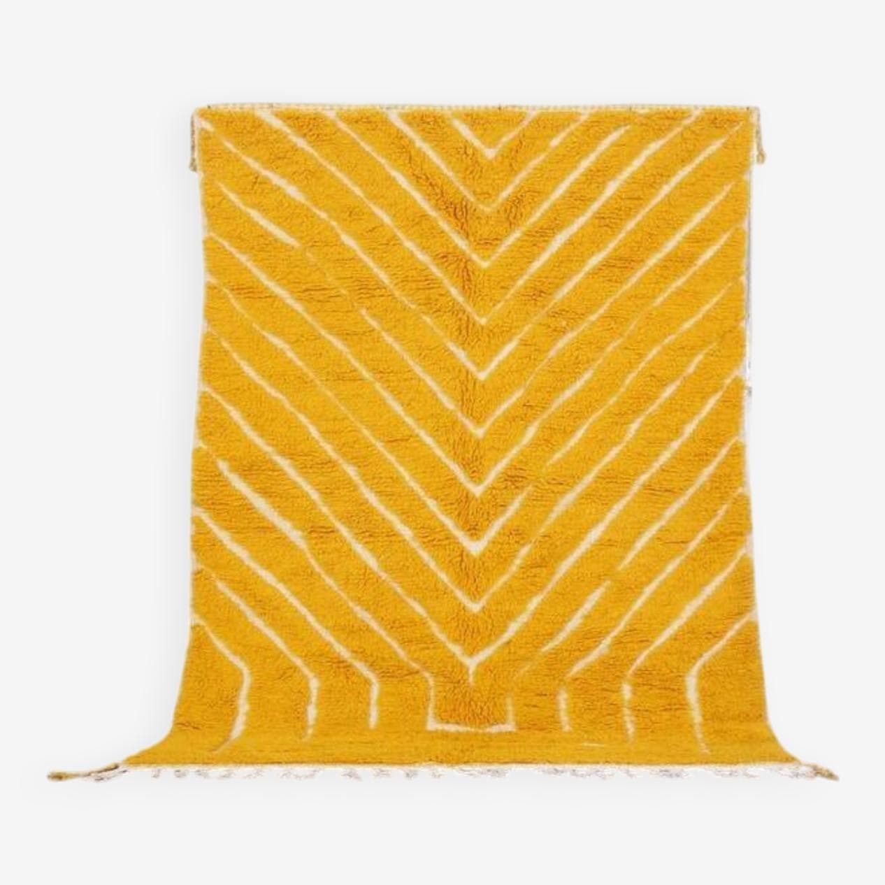 Ręcznie tkany dywan 250x150 cm, wełna, żółty, Maroko - 198520