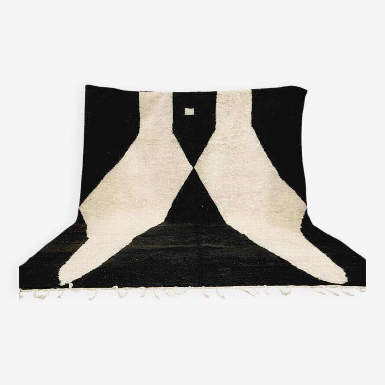 Ręcznie tkany dywan 200x300 cm, wełna, czarny, biały, Maroko - 198460
