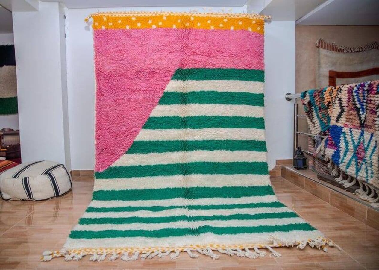 Ręcznie tkany dywan 200x300 cm, wełna, multikolorowy, Maroko - 201078