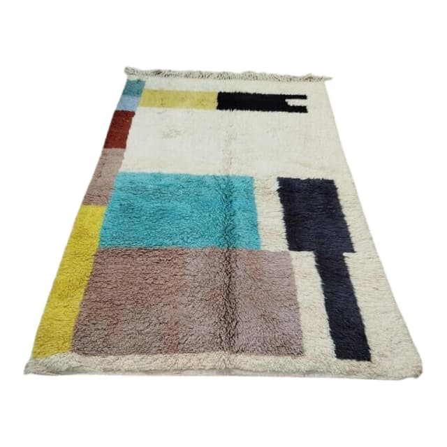 Ręcznie tkany dywan 250x150 cm, wełna, multikolor, Maroko - WYMIARY