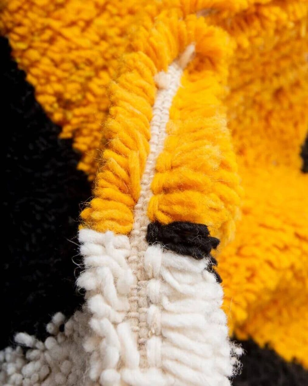 Ręcznie tkany dywan 250x150 cm, wełna, kremowy, czarny, żółty, Maroko - 200998