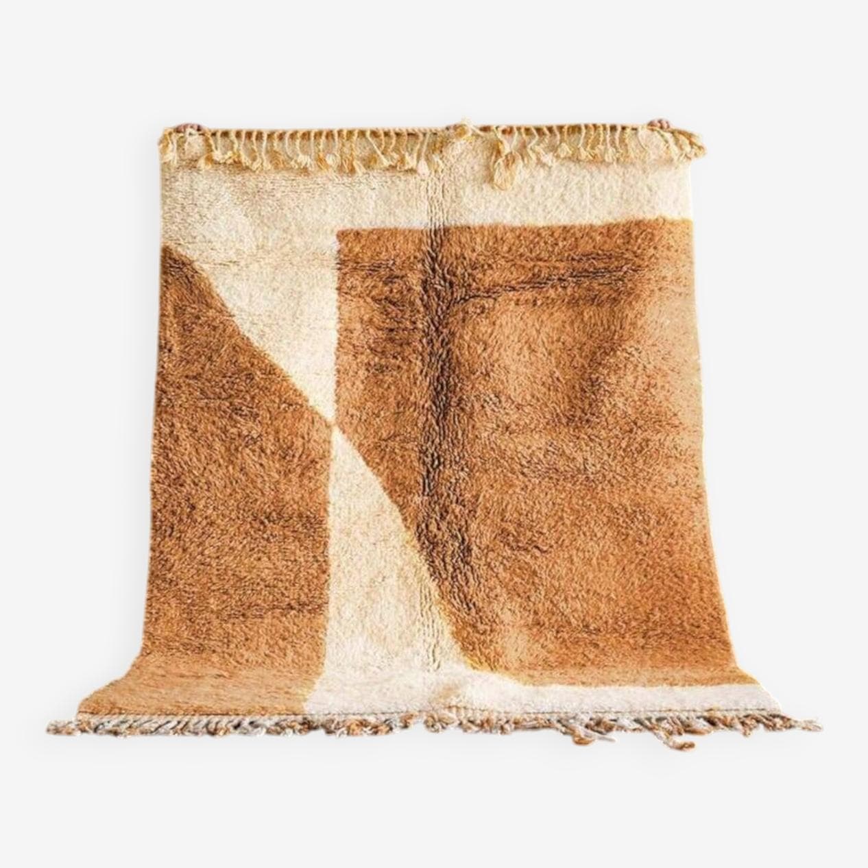 Handwoven rug 200x300 cm, wool, brown, beige, Morocco - 201304