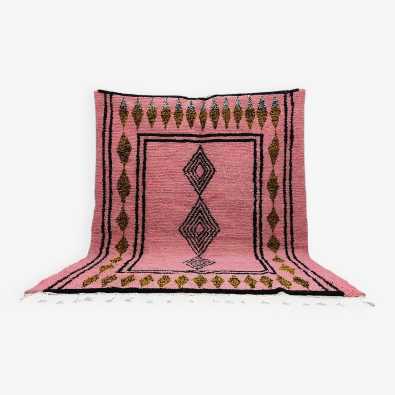 Ręcznie tkany dywan 300x200 cm, wełna, różowy, Maroko - 203027