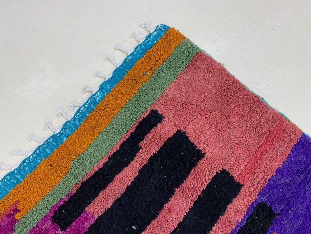 Ręcznie tkany dywan 250x150 cm, wełna, multikolor, Maroko - 202800