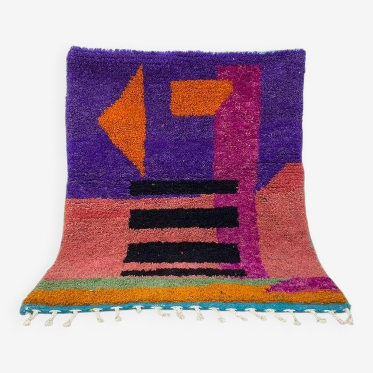 Ręcznie tkany dywan 250x150 cm, wełna, multikolor, Maroko - 202794