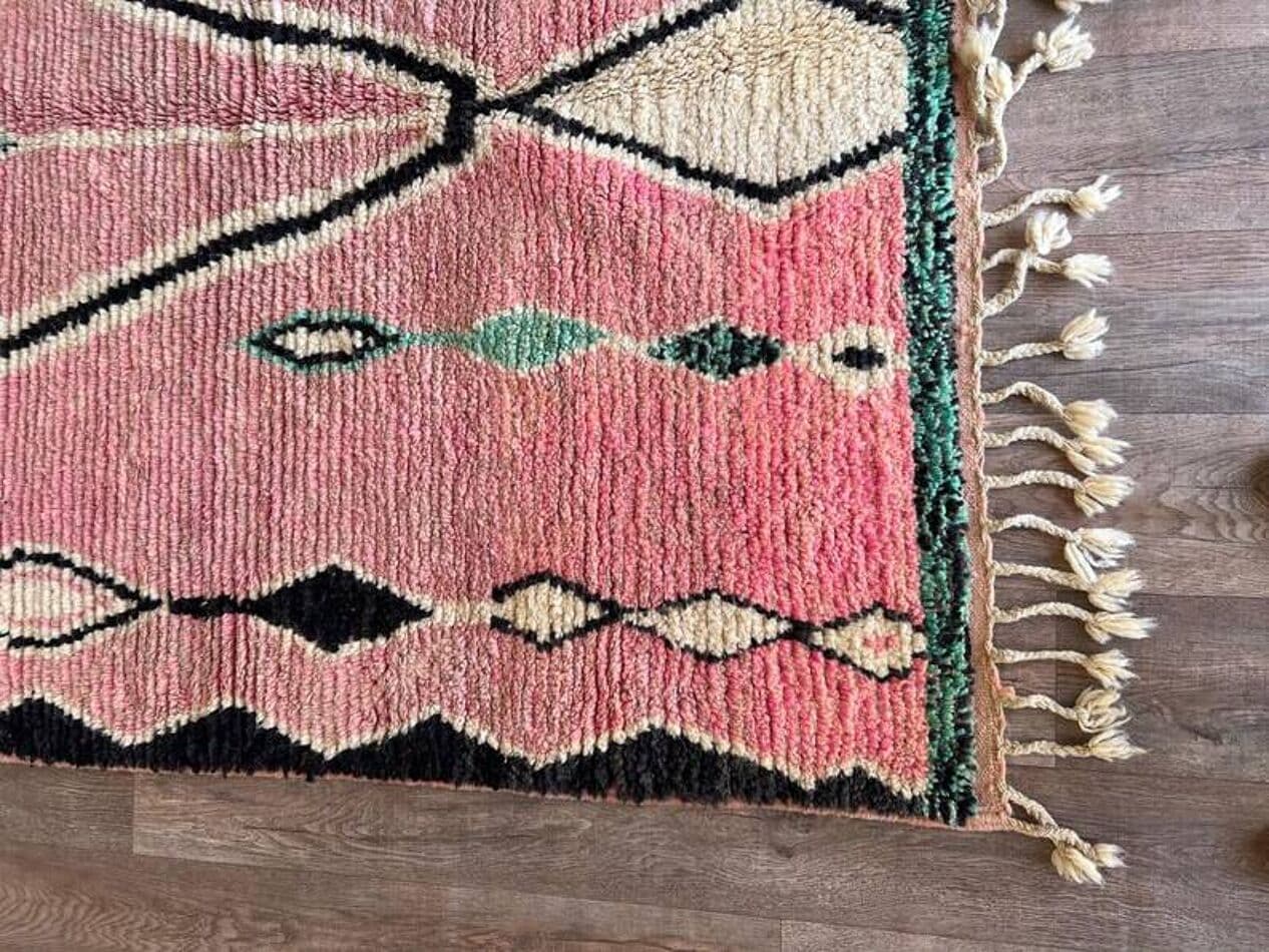 Ręcznie tkany dywan 200x300 cm, wełna, różowy, Maroko - 202699