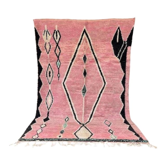 Ręcznie tkany dywan 200x300 cm, wełna, różowy, Maroko - WYMIARY