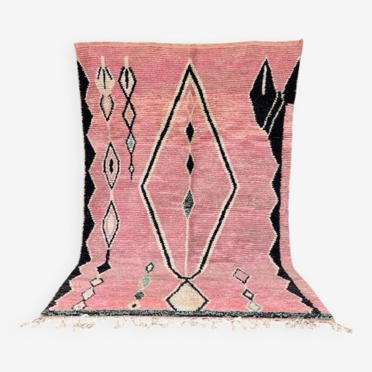 Ręcznie tkany dywan 200x300 cm, wełna, różowy, Maroko - 202695