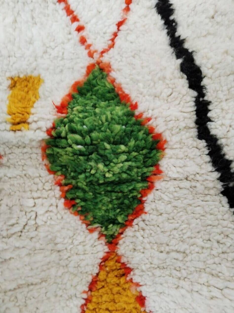 Ręcznie tkany dywan 250x150 cm, wełna, ecru, wielokolorowy, Maroko - 202474