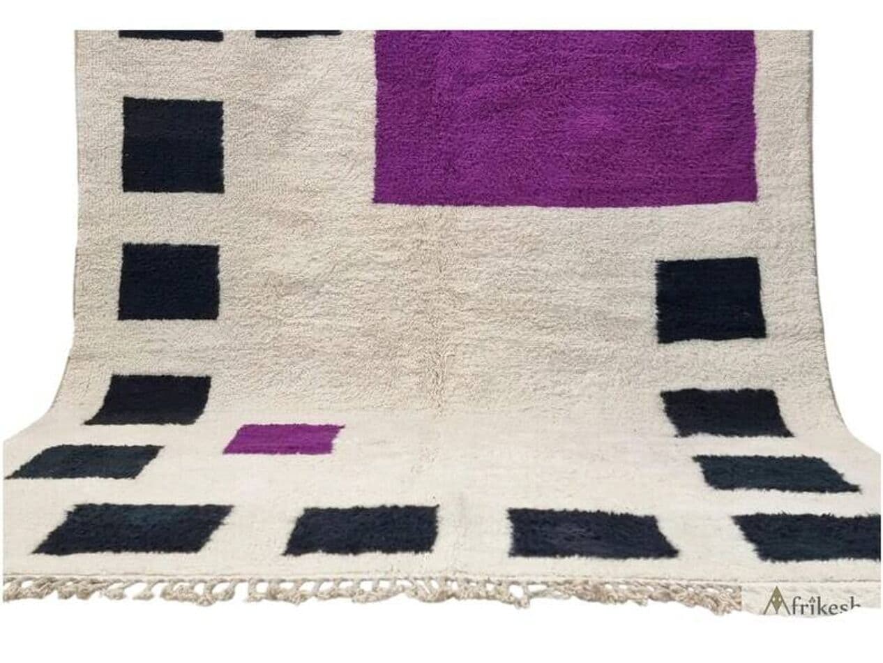 Ręcznie tkany dywan 200x250 cm, wełna, biały, Maroko - 202160