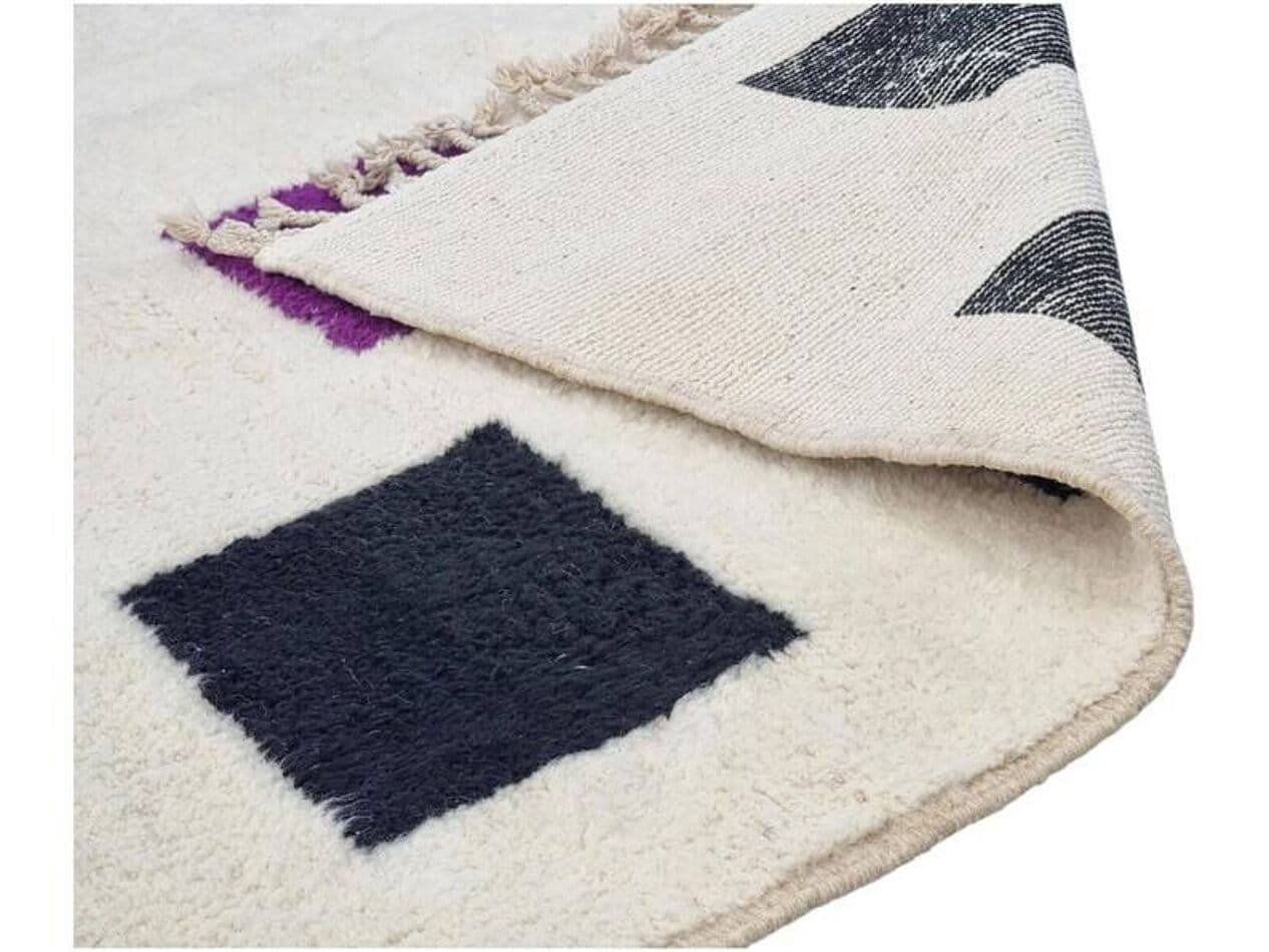 Ręcznie tkany dywan 200x250 cm, wełna, biały, Maroko - 202159