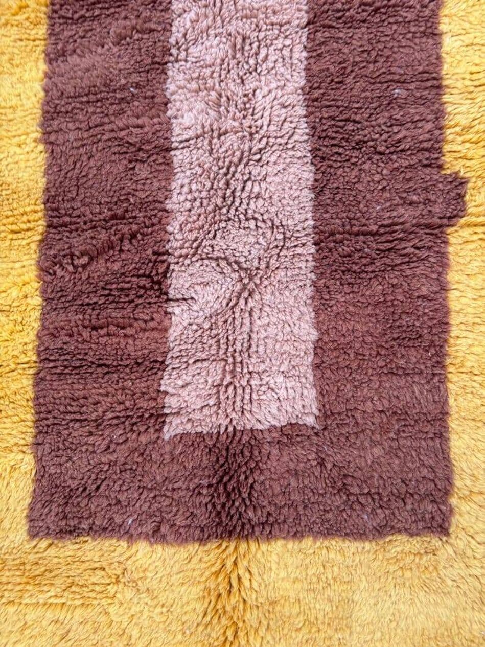 Ręcznie tkany dywan 200x300 cm, wełna, beżowy, brązowy, żółty, Maroko - 202119