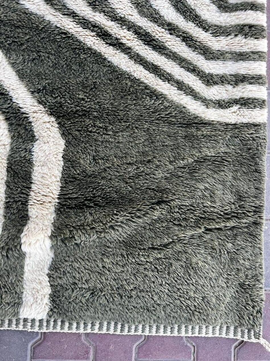 Ręcznie tkany dywan 160x260 cm, wełna, szary, kremowy, Maroko - 202067